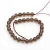 Natural Smoky Quartz Round Beads Strands G-P088-18-6mm-2