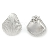 Rack Plating Shell shape Brass Stud Earrings for Women EJEW-Z059-01P-2