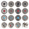 CHGCRAFT 15 Sets 15 Styles Flower/Indian Head Alloy & Imitation Turquoise Craft Solid Rivet FIND-CA0008-74-1