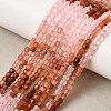 Gradient Natural Red Rabbit Hair Rutilated Quartz & Natural Rose Quartz Beads Strands GG-CBA4808-B02-02-1