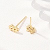Brass Stud Earrings EJEW-P346-01D-G-3
