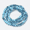 Electroplate Opaque Solid Color Glass Beads Strands EGLA-A034-P4mm-I13-2