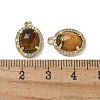 Natural Tiger Eye Faceted Oval Pendants G-I375-02G-01-3