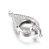 Brass Micro Pave Cubic Zirconia Lobster Claw Clasps ZIRC-F109-07-4