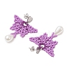 Glass Seed Beads Butterfly Stud Earrings EJEW-MZ00351-02-4