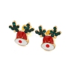 Christmas Alloy Emerald Rhinestone Stud Earrings for Women LS-EJEW-M256-01C-G-1