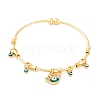 Brass Pave Clear Cubic Zirconia Charm Bangles for Women BJEW-S147-20B-G-1