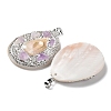 Baroque Natural Freshwater Shell Polymer Clay Rhinestone Big Pendants BSHE-P033-15B-3