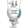 Trapezoid Zinc Alloy Enamel Pendant Necklaces & Stud Dangle Earrings Sets for Women WG56C72-01-2