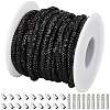 7.1 Yards Glass Rhinestone Synthetic Rubber Round Cord DIY-GF0013-74C-1
