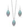 Bohemian Ethnic Style Zinc Alloy & Synthetic Turquoise Pendant Necklaces & Dangle Earrings Sets WG7E01E-10-2