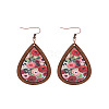 Wood Dangle Earrings FS-WG89FD2-01-1