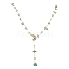 Natural Green Aventurine Chip Handmade Link Chain Necklaces NJEW-JN05811-02-2