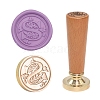 European Style Round Golden Tone Brass Letter Wax Seal Stamps PW-WG011B8-21-1