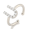 Rack Plating Brass Open Cuff Rings for Women RJEW-F162-01P-U-1