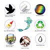 6PCS 2 Styles PVC Stickers Dazzling Color Window Stickers 3D Laser Fish And Mermaid Static Glass Window Stickers JX833A-5