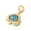 Rack Plating Brass Micro Pave Clear Cubic Zirconia European Dangle Charms KK--G504-22G-01-2