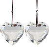 2Pcs Glass Heart Pendant Decorations HJEW-SP0001-22A-7