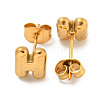 Chunk Letter 304 Stainless Steel Stud Earrings for Women EJEW-G386-01H-G-2