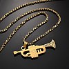 304 Stainless Steel Pendant Necklaces NJEW-H058-01G-1