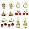 2Pcs Brass Micro Pave Cubic Zirconia Pendants KK-YW0003-22-2