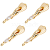 Beebeecraft 5Pcs Brass Pave Clear Cubic Zirconia Hook Clasps KK-BBC0009-37-1