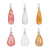 Fashewelry 12Pcs 6 Style Natural & Synthetic Gemstone Pendants G-FW0001-23-10