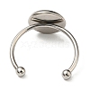 Tarnish Resistant 304 Stainless Steel Open Cuff Ring Findings STAS-H215-01B-P-3