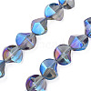 Electroplate Transparent Glass Beads Strands EGLA-N008-019-3