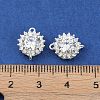 925 Sterling Silver Pave Clear Cubic Zirconia Connector Charms STER-P060-01S-3