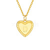 Golden Tone Brass Cable Chain Letter Heart Pendant Necklaces for Women PW-WG67FD6-04-1