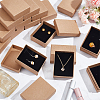  48pcs Kraft Cotton Filled Cardboard Paper Jewelry Set Boxes CBOX-NB0001-28-5