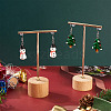 2 Pairs 2 Styles Christmas Theme Glass Dangle Earrings EJEW-TA00701-7
