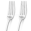 Globleland Word Pattern 304 Stainless Steel Fork AJEW-GL0001-17M-1