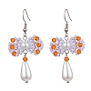 Handmade Glass Seed & Acrylic Beads Bowknot Dangle Earrings EJEW-MZ00298-05-1