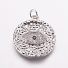 Brass Micro Pave Cubic Zirconia Pendants ZIRC-E143-67P-1