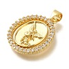 Rack Plating Brass with Cubic Zirconia Pendants KK-Z086-33G-14-2