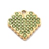 304 Stainless Steel Rhinestone Charms STAS-M092-06G-05-1