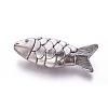 Tibetan Style Alloy Fish Beads TIBE-M001-161-1