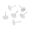 Tarnish Resistant 304 Stainless Steel Flat Round Blank Peg Stud Earring Findings STAS-S028-37-3