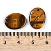 12Pcs 12 Styles Twelve Constellation Natural Tiger Eye Flat Oval Links Connector Charms G-K359-05C-3