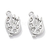 Brass Micro Pave Clear Cubic Zirconia Charms KK-M102-48P-1