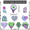 18pcs 9 styles Acrylic Pendant Halloween Terror Eye Beads Big Tongue Love Skeleton Hand Pendant DIY Jewelry Accessories JX817A-2