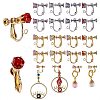8Pairs 8 Style Brass with Cubic Zirconia Screw On Clip-on Earring Findings KK-SZ0004-64-1