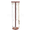 Round Wooden Necklace Organizer Display Stands NDIS-WH0010-34A-1