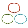 5Pcs 5 Colors Dyed Synthetic Turquoise Beads Stretch Bracelets for Women Men BJEW-JB11311-1