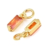 Brass Micro Pave Cubic Zirconia Charms ZIRC-F111-03G-14-2