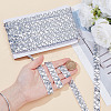 Sparkle Polyester Wavy Lace Trim Ribbon OCOR-WH0082-563A-3