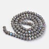 Electroplate Opaque Solid Color Glass Beads Strands EGLA-A034-P8mm-L13-2