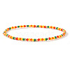Summer Theme Glass Seed Bead & Brass Beads Stretch Bracelets MU3980-1-1